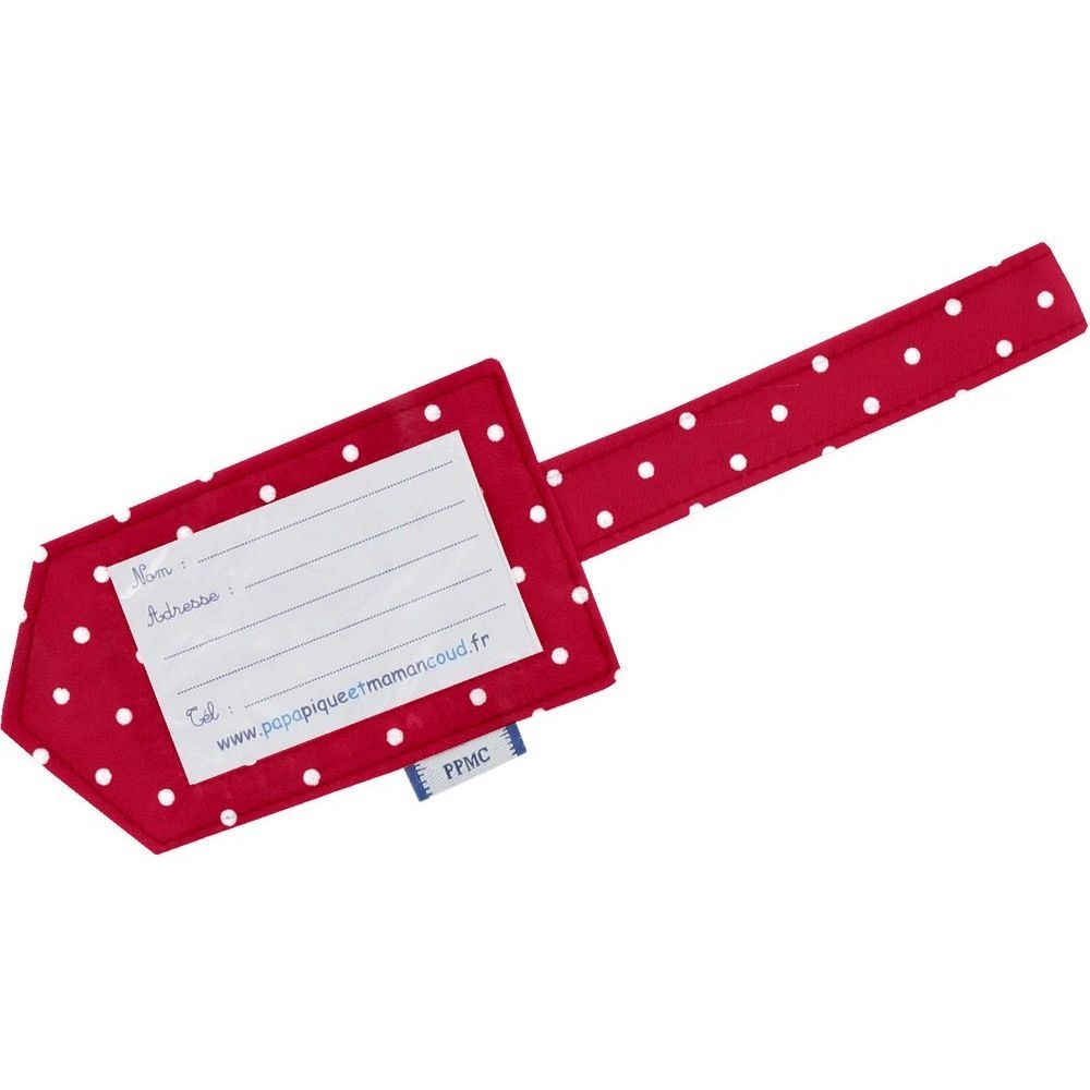Etiquette Bagage Pois Rouge