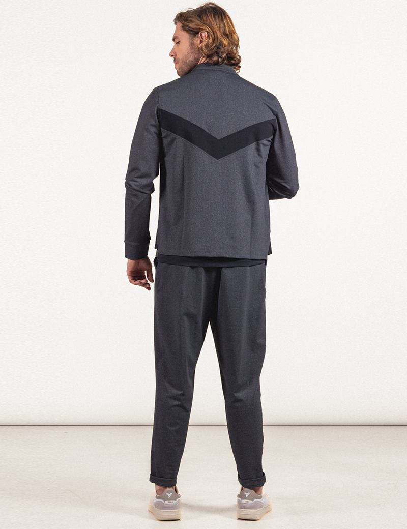 HBT BASICS | SMITH CHEMISE ZIPPÉE GRIS CHINÉ