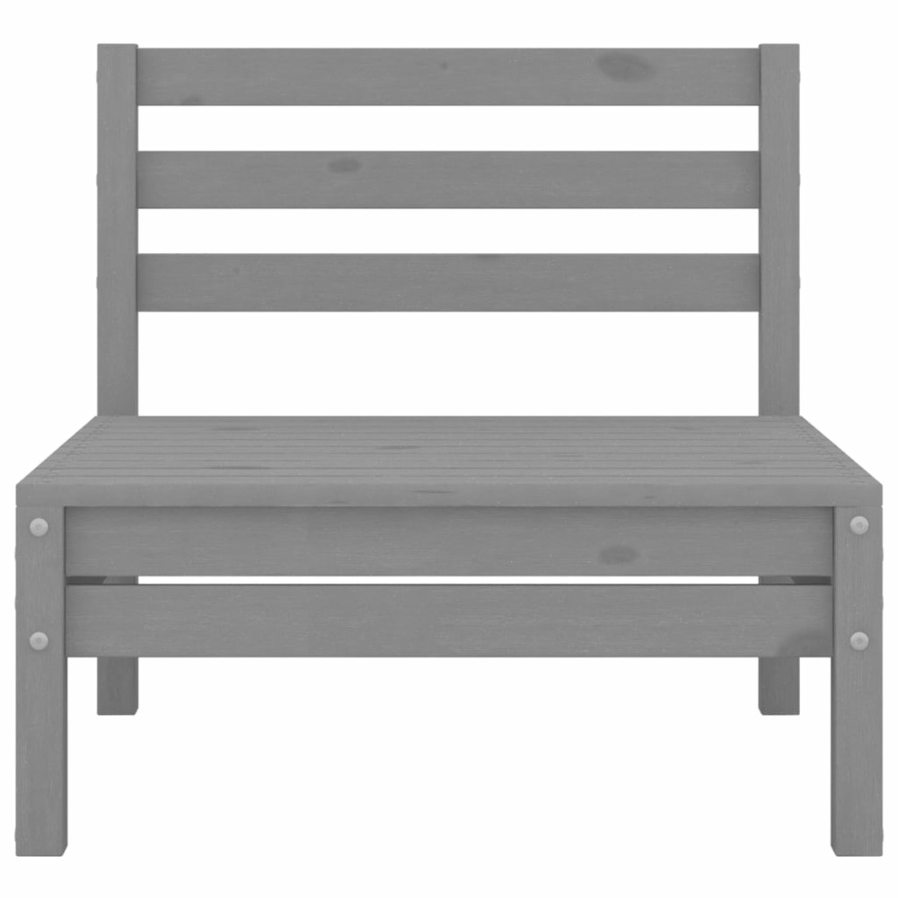 Salon de jardin meuble d'extérieur ensemble de mobilier 5 pièces gris bois de pin massif
