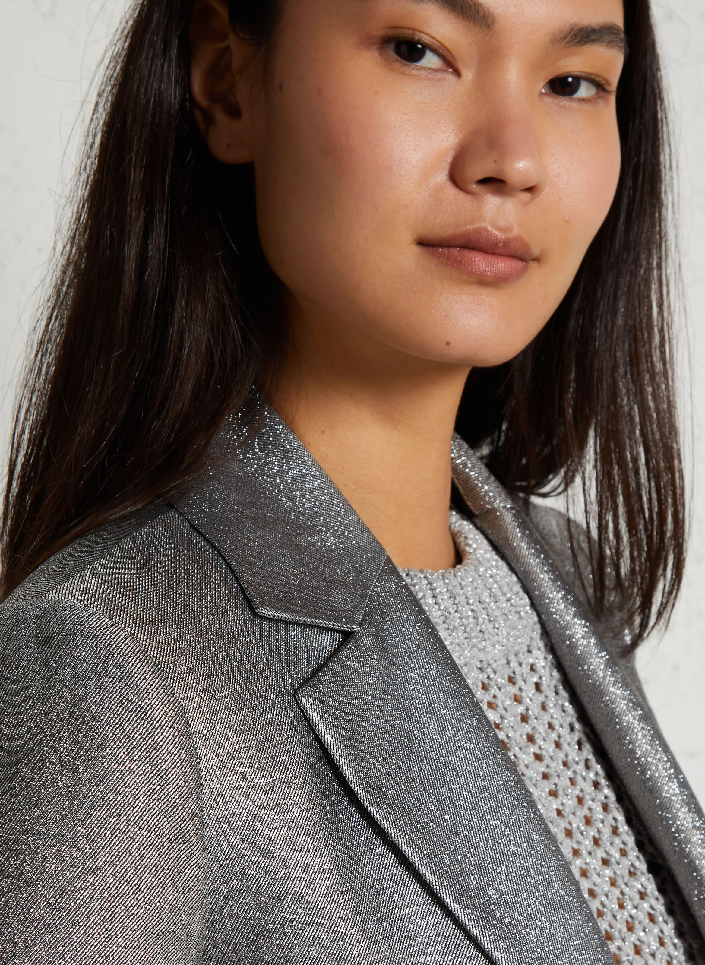 Veste tailleur métallisée | Gris