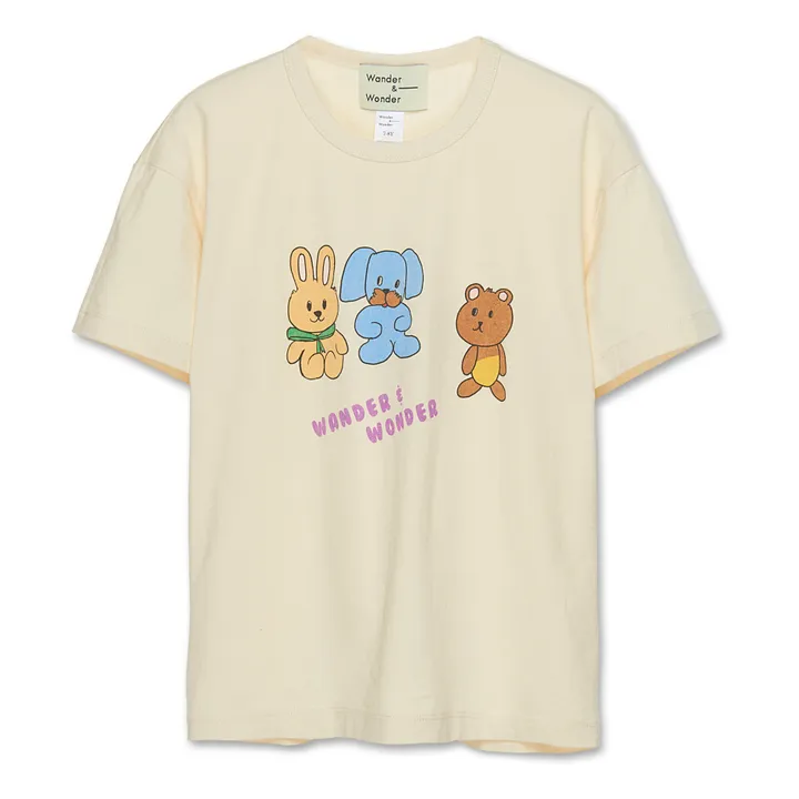 Wander & Wonder T-Shirt Animaux Coton Bio | Ecru