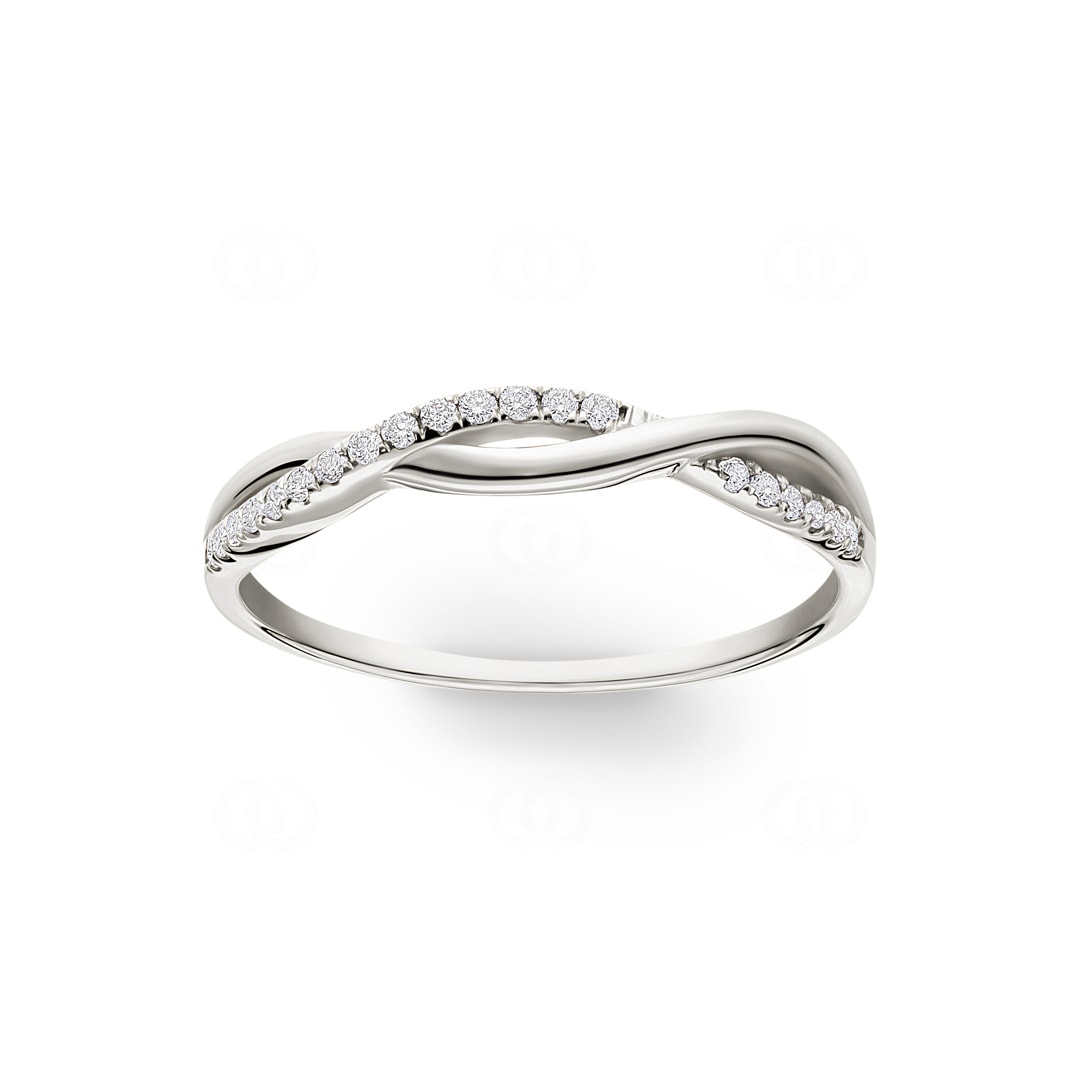 0.10 Karat Diamantring 750/18 K Weissgold
