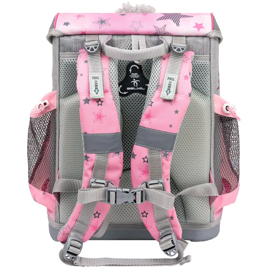 Belmil Schulranzen Mini Fit Schulranzen Set 4-teilig mit Brustgurt Ballet Light Pink