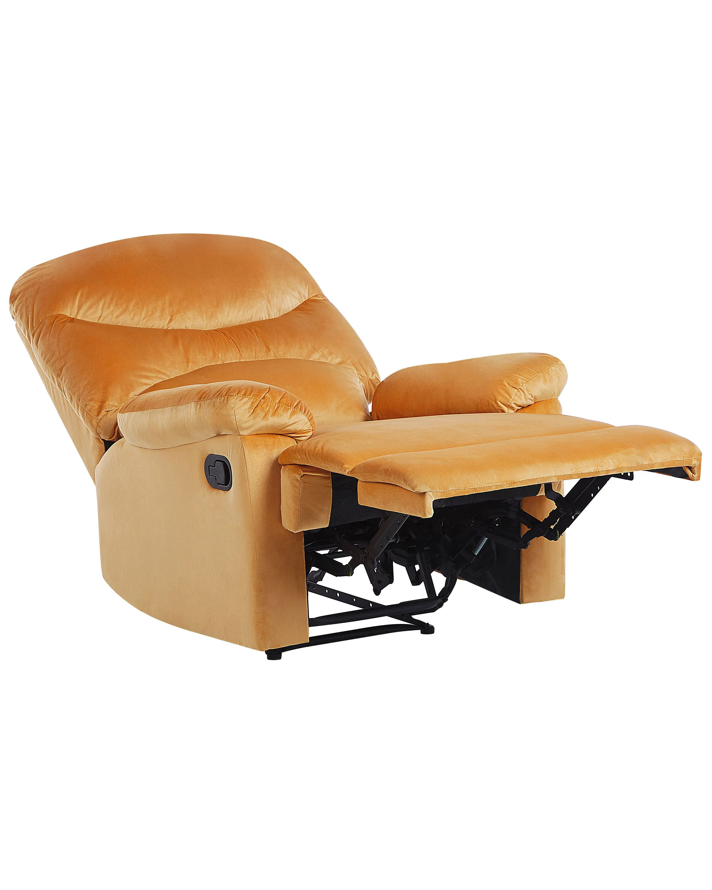 Relaxfauteuil ESLOV inclusief voetensteun Fluweel Mosterdgeel