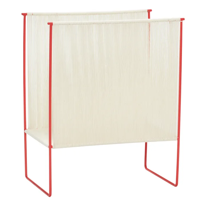 Hübsch Porte-revues en corde et métal | Rouge