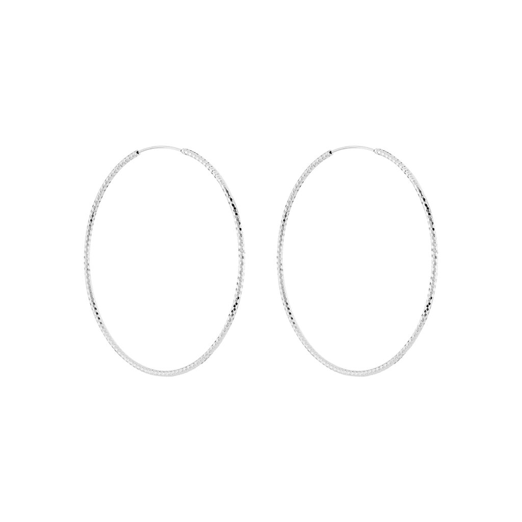 Créoles Argent Blanc Agathe
