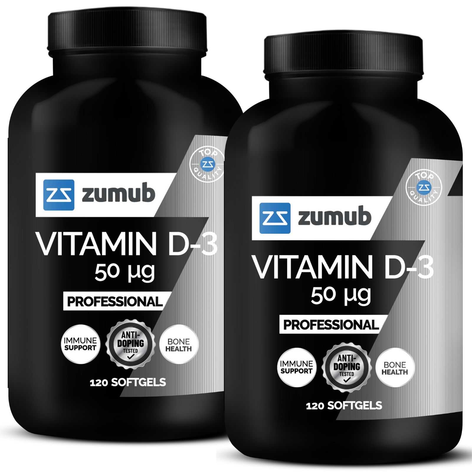 Zumub Vitamina D-3 50µg Profissional 120 cápsulas moles
