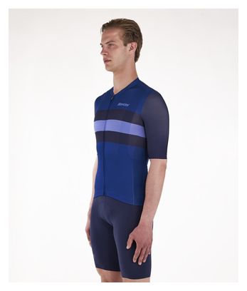 Maillot Manches Courtes Santini Eco Sleek Bengal Bleu