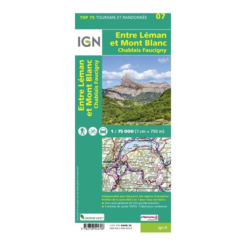 Entre Léman Et Mont-Blanc - Carte topographique