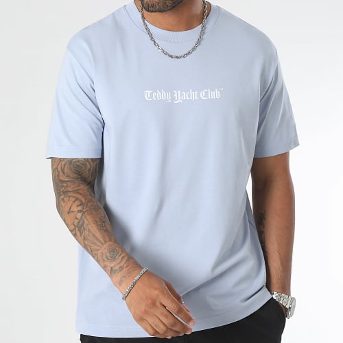 Tee Shirt Oversize Large Art Series Dripping Bleu Clair