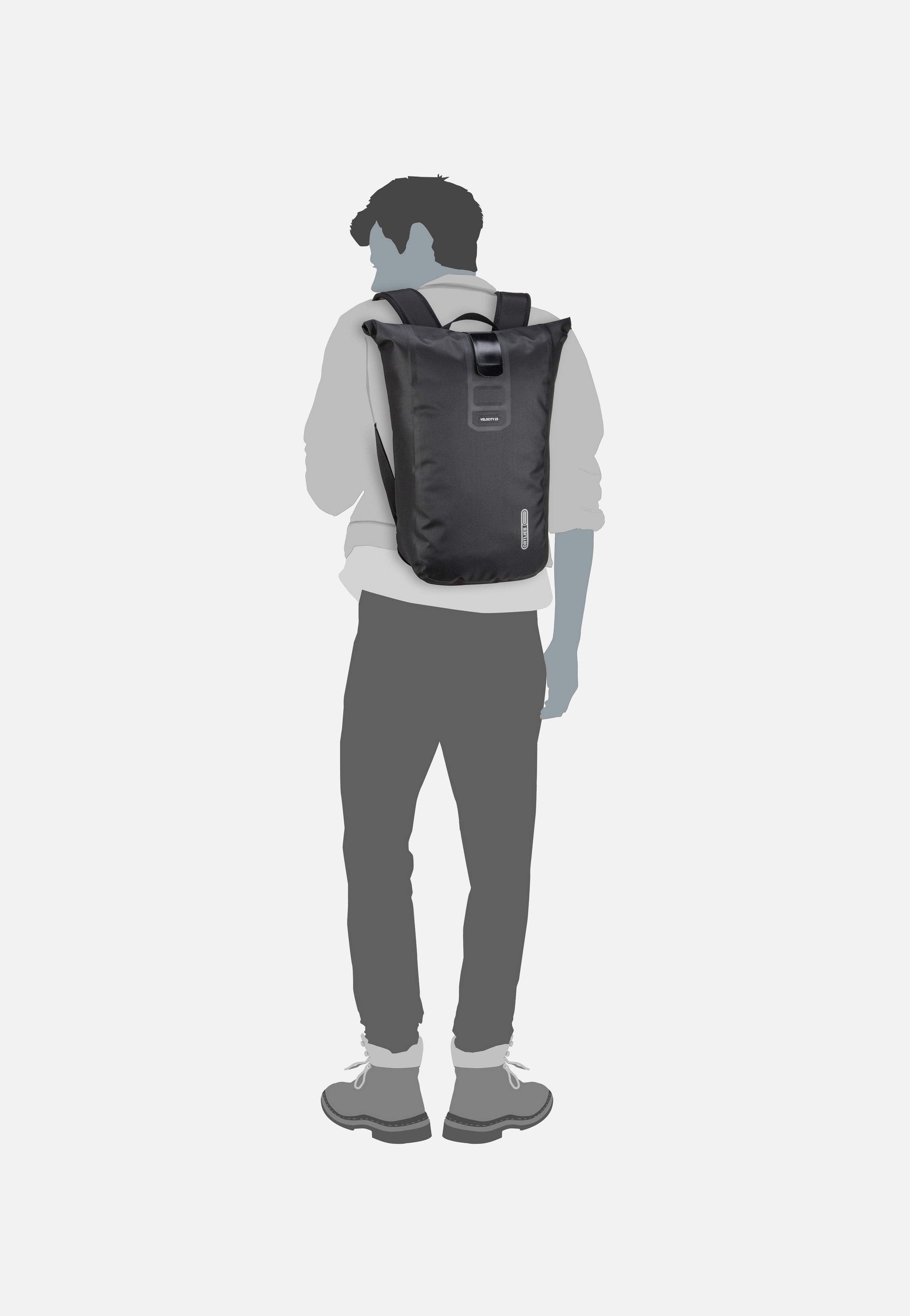 Velocity PS 23L Schwarz - Rolltop Rucksack