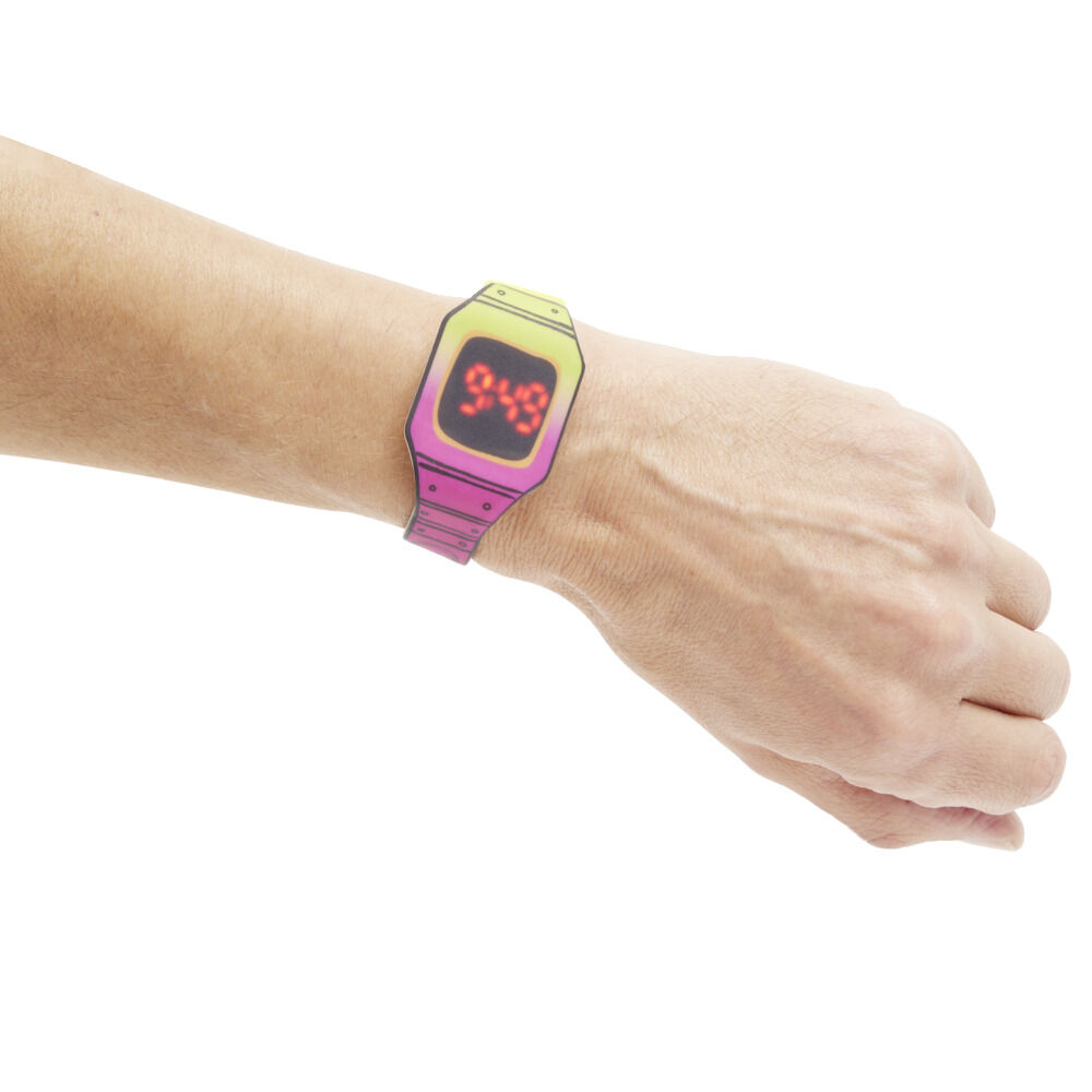 Montre unisexe digitale silicone multicolore Ø5x17,5cm