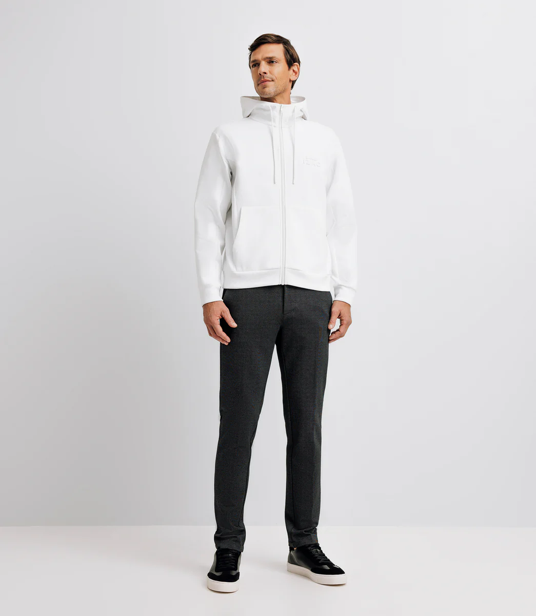Pull sweat à capuche blanc