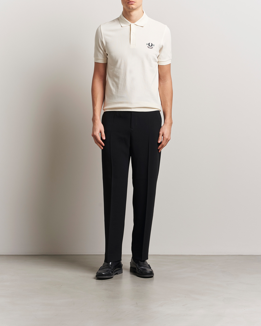 Fred Perry Clubhouse Embroidered Polo Ecru
