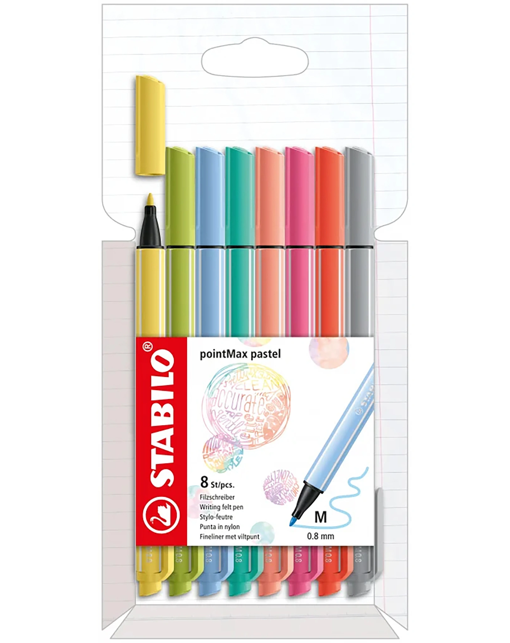 Filzstift STABILO® pointMax PASTELL mit 8 Farben