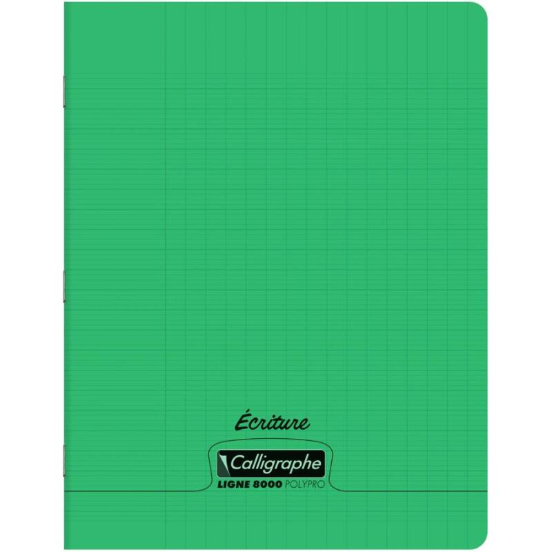 Cahier d'écriture piqué 8000 POLYPRO 17x22 cm 32 pages DL 3mm IV 90 g - Assortis