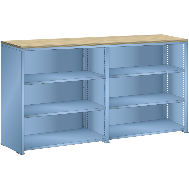 Lista - Rayonnage universel double L 204,7 cm - Plateau en multiplex