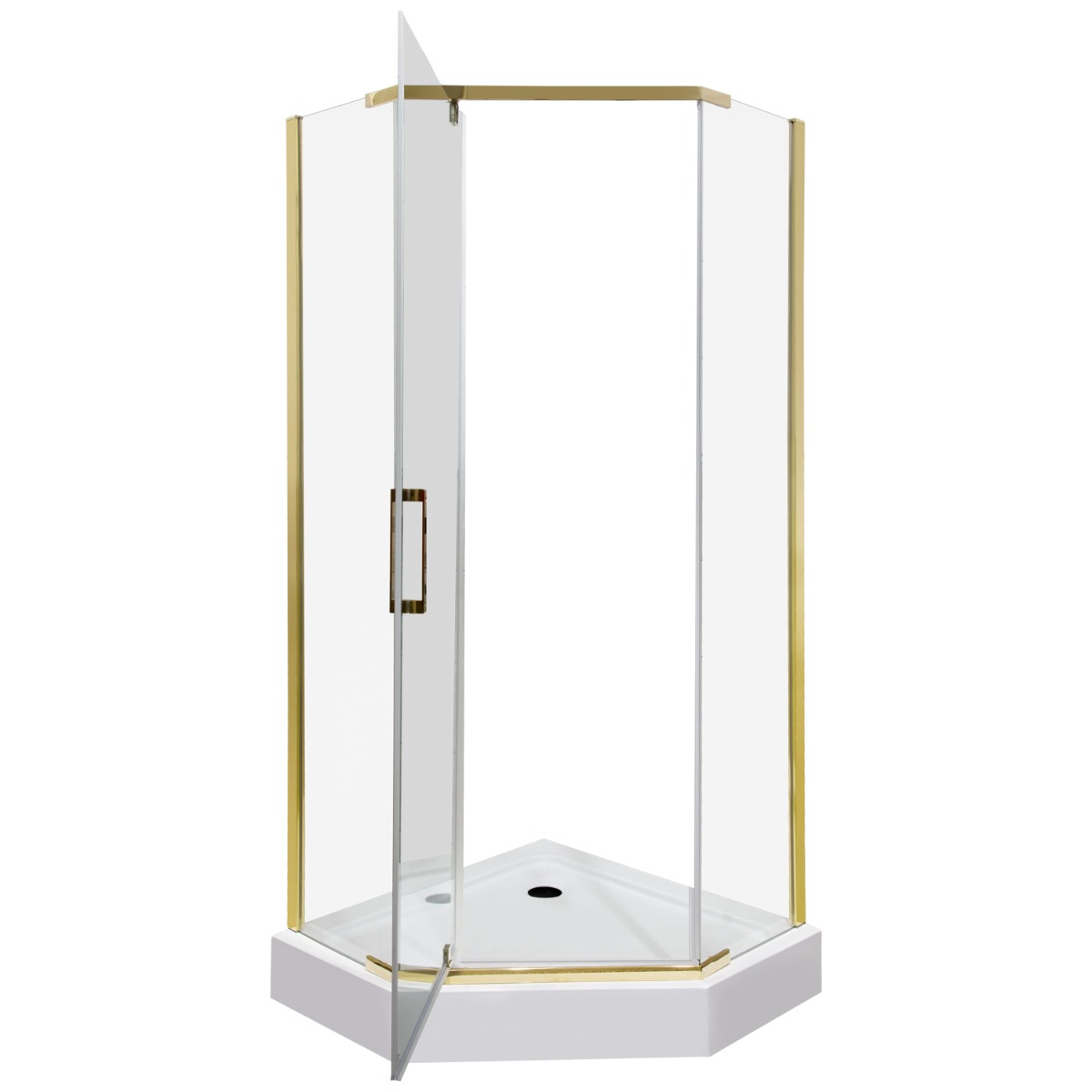 Kerra Kora vijfhoekige douchecabine 90x90cm goud
