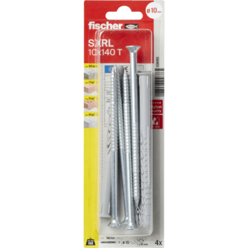 Fischer Constructieplug SXRL 10x140mm met torx schroef 4 stuks