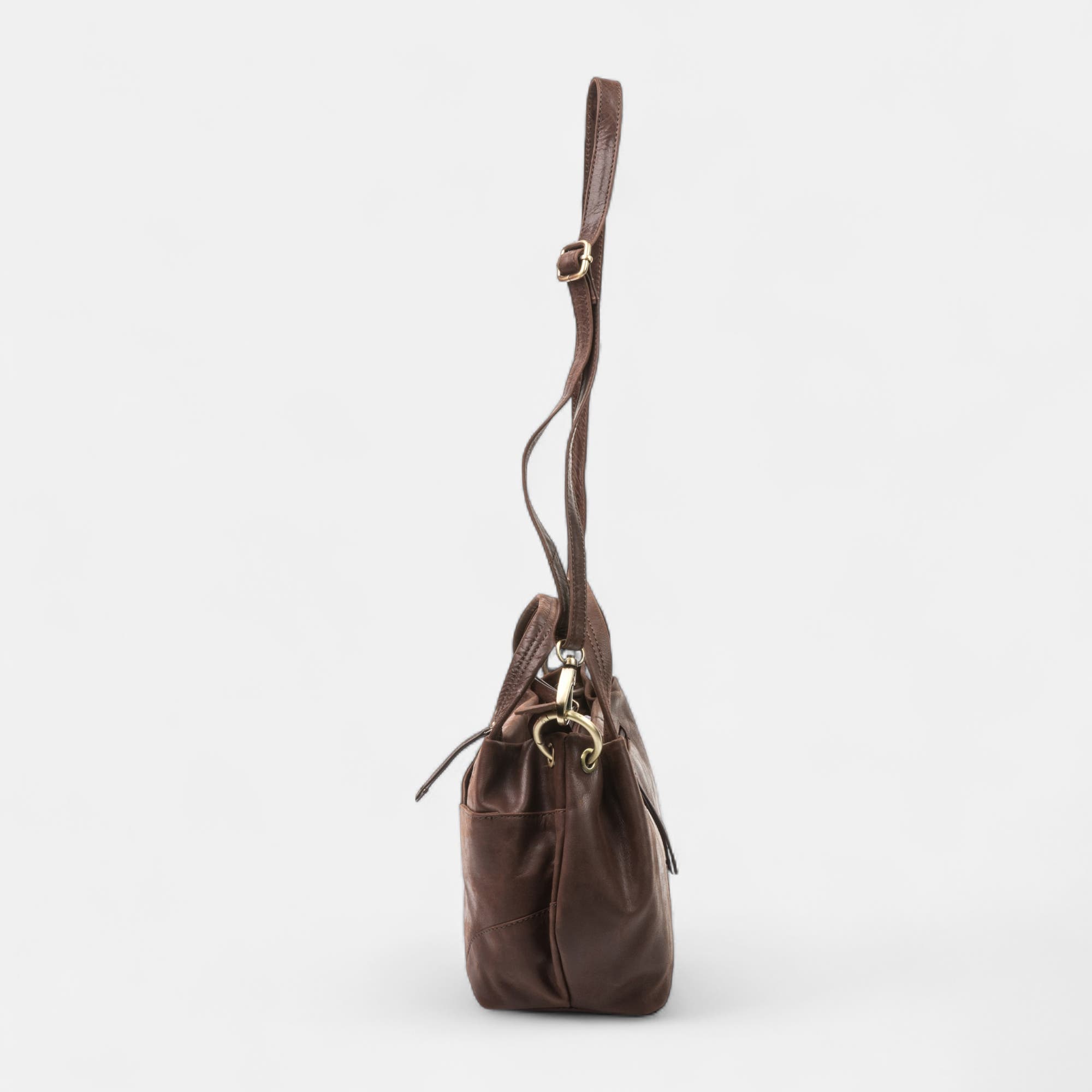 Sac à main en cuir marron