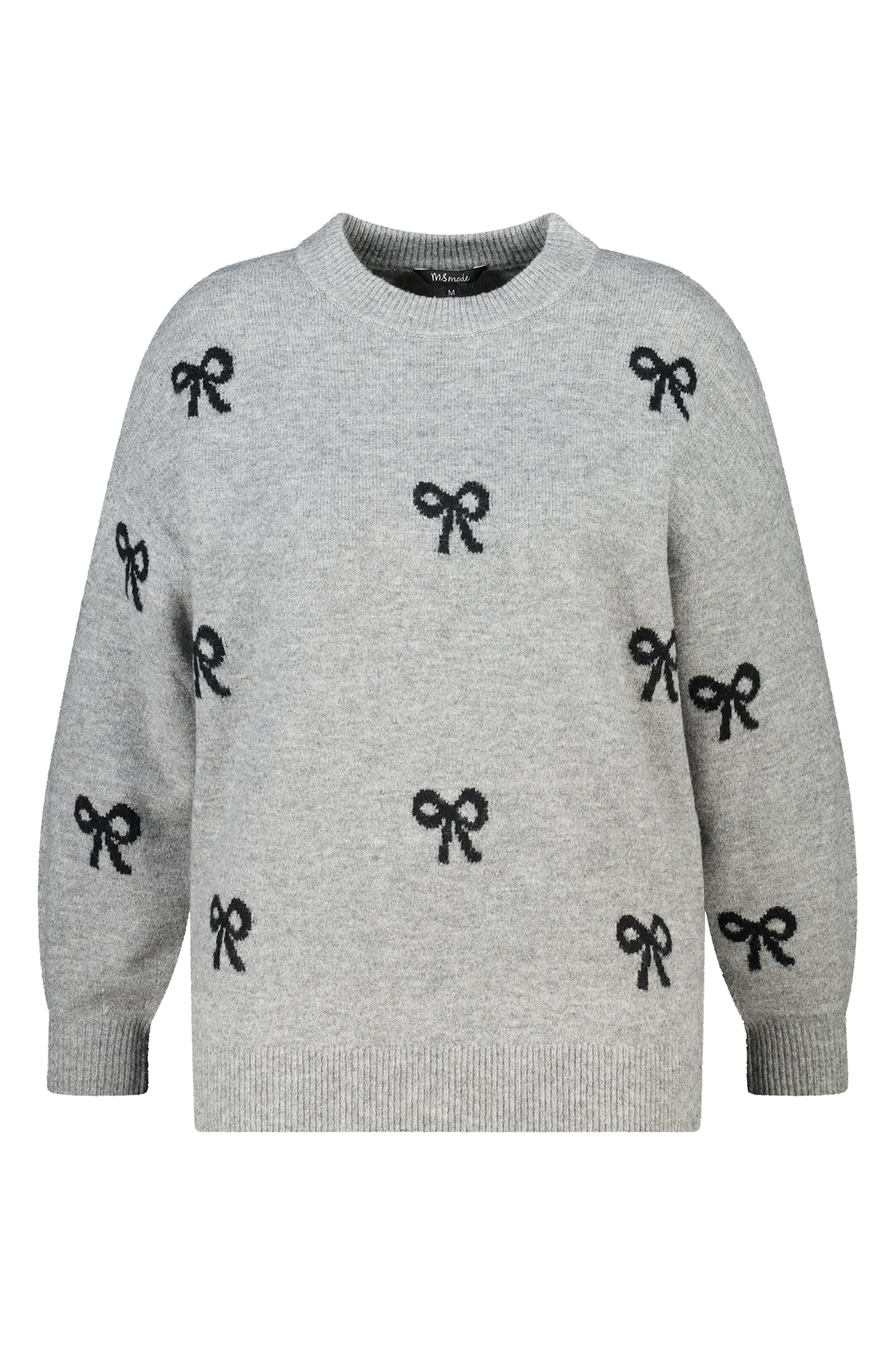Trui met strikjes print Multi Grey/ Black