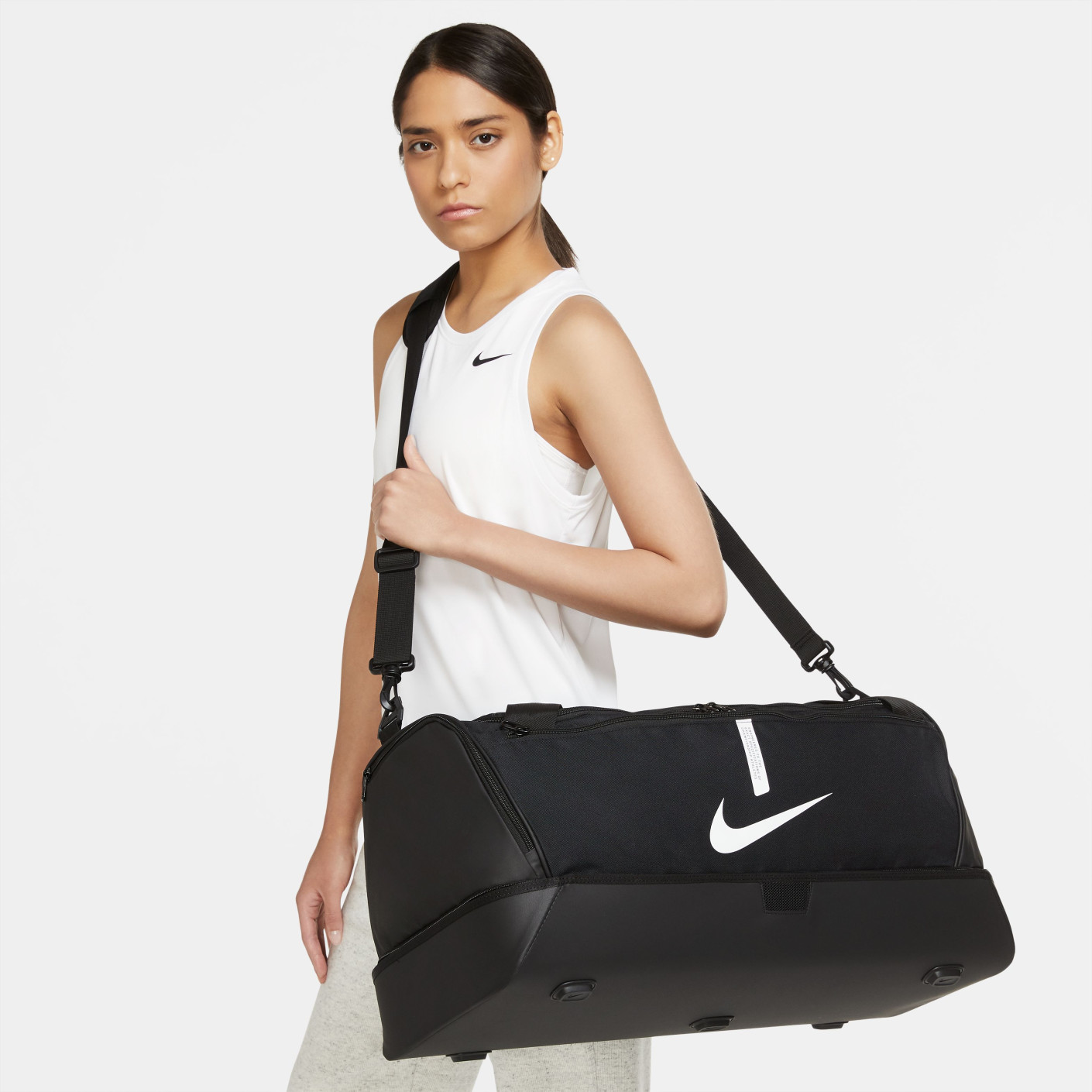 Nike Academy 21 Team Voetbaltas Large Schoenenvak Zwart