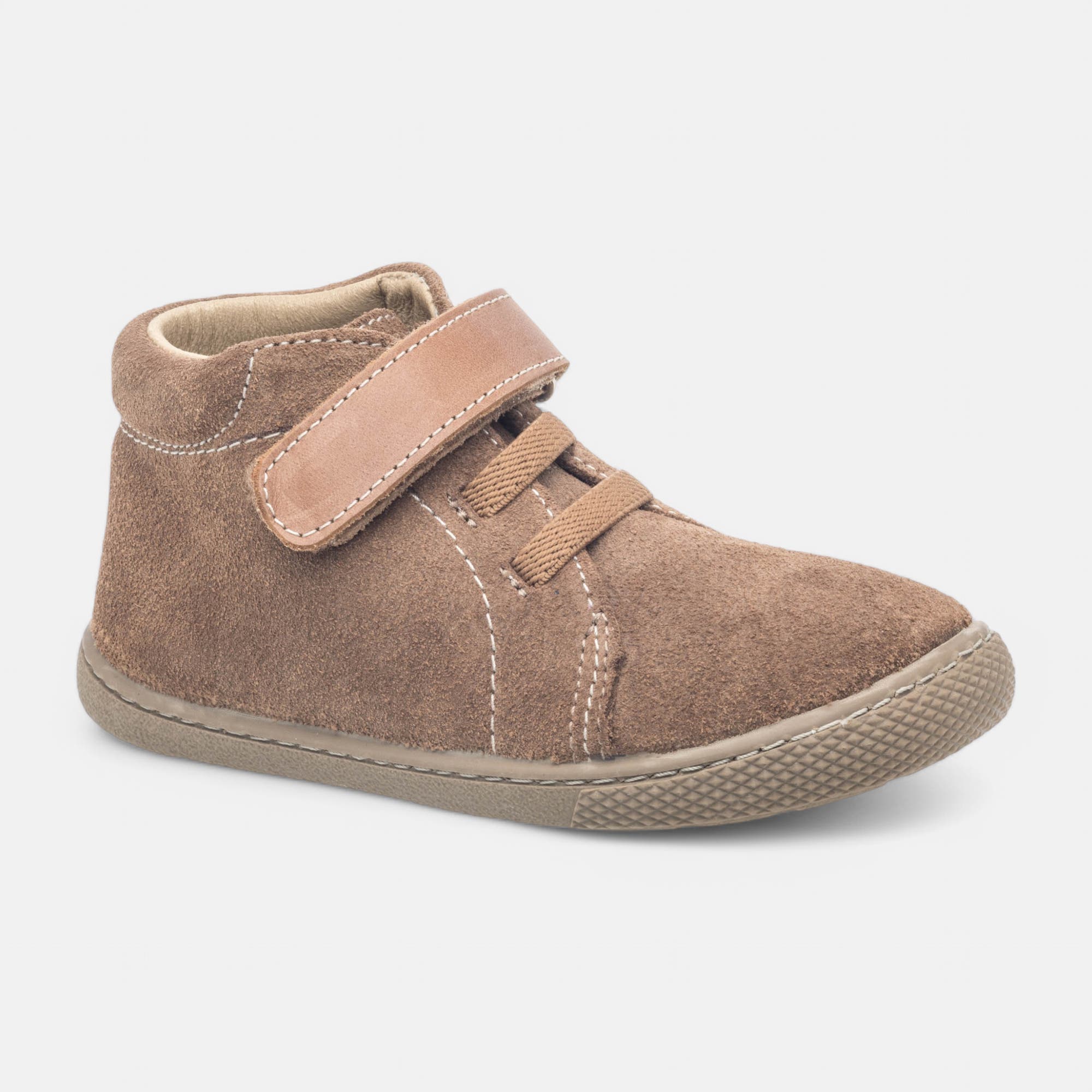 Baskets hautes Garçon en cuir cognac