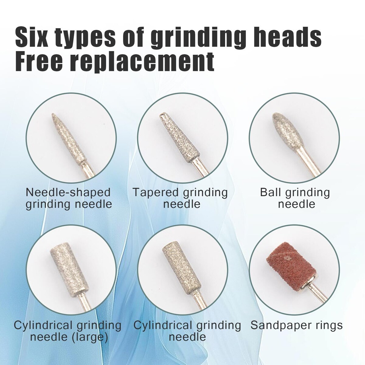 Elektrisk neglefil med 12 redskaper for sliping / polering