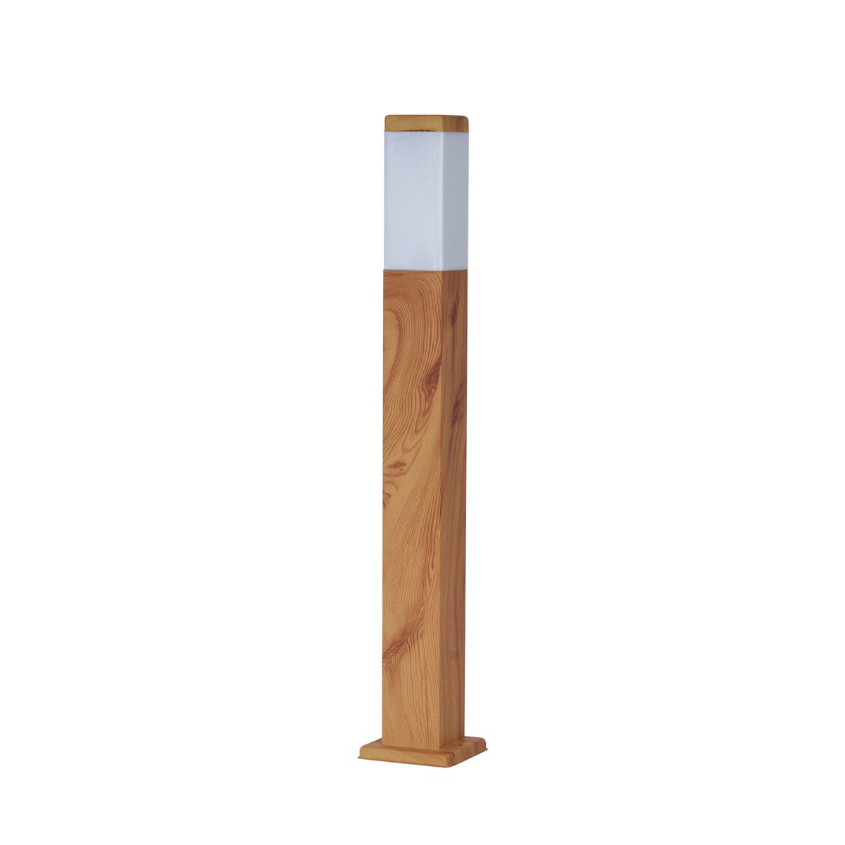 Moderne staande buitenlamp staal met hout print 80cm IP44 - Malois