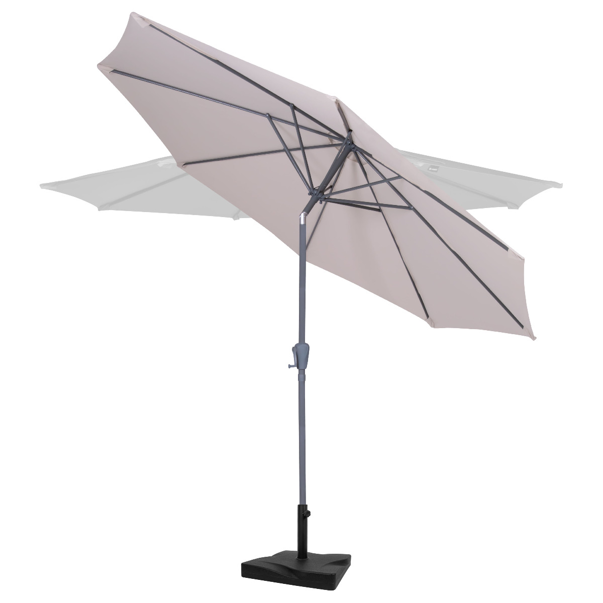 VONROC Premium Recanati Ø300 cm parasol met voet - Beige