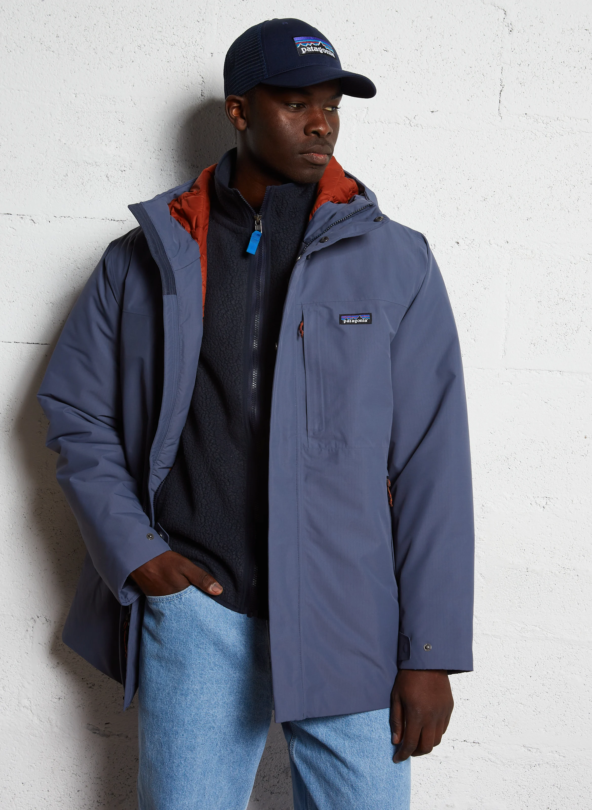 WINDSHADOW - Parka droite à capuche| Bleu