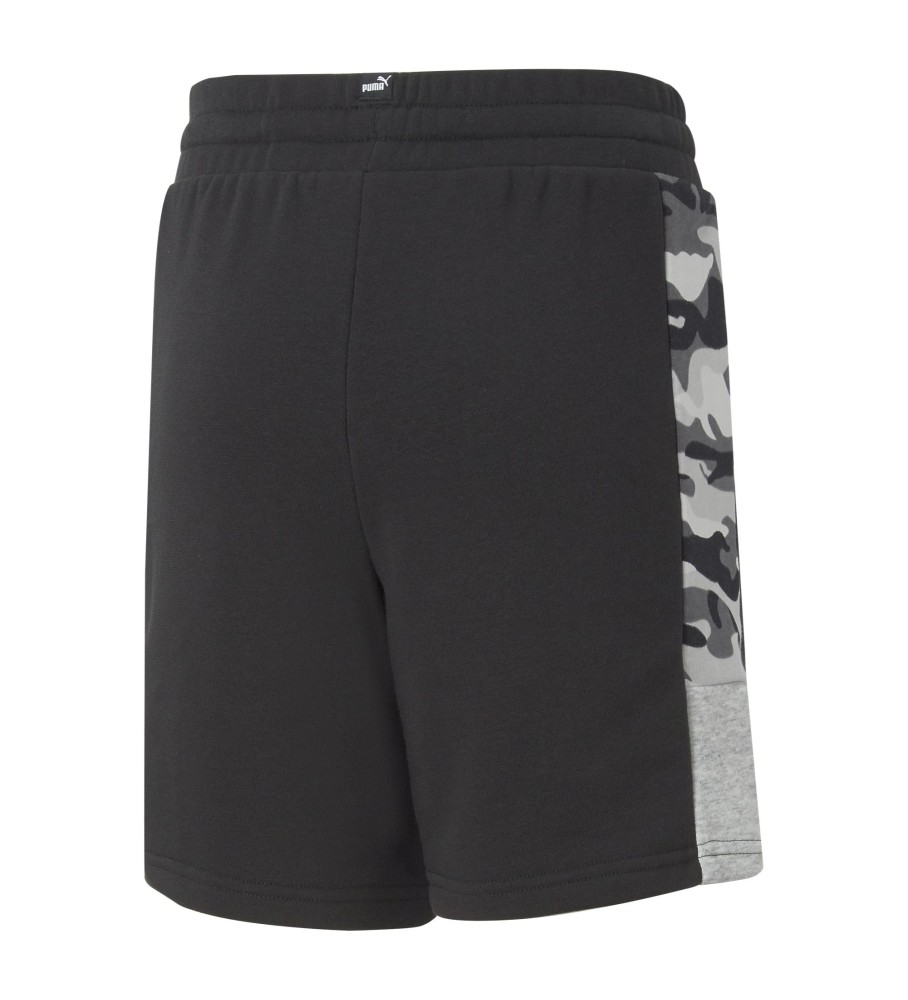 Puma Short Juvenil Camuflado Preto