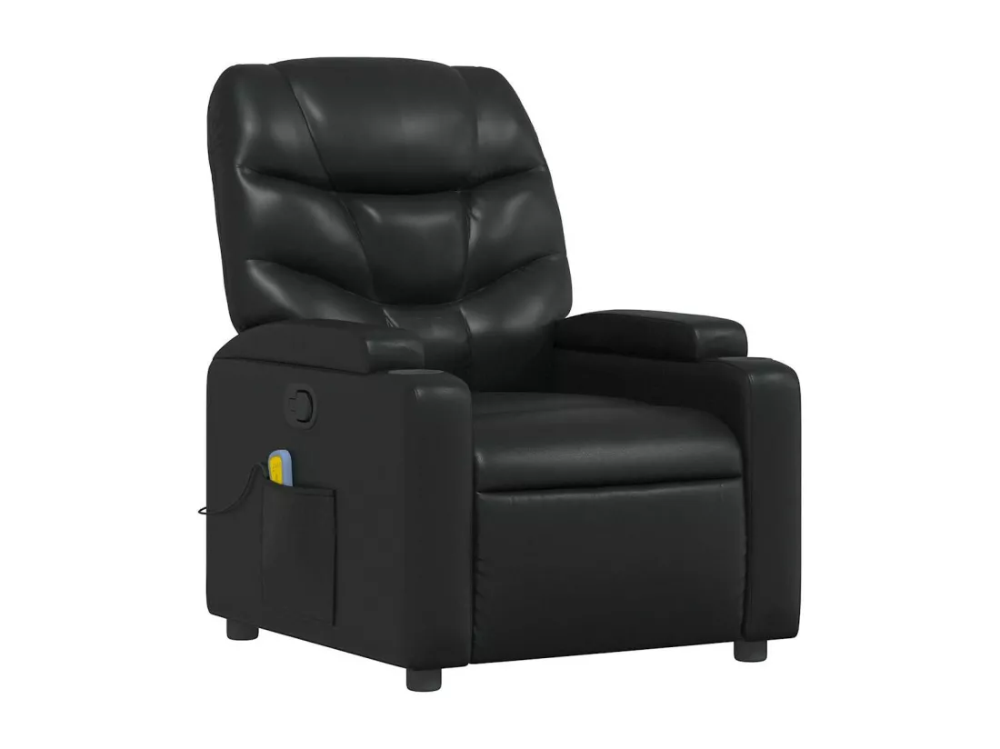 Fauteuil de massage inclinable Noir Similicuir