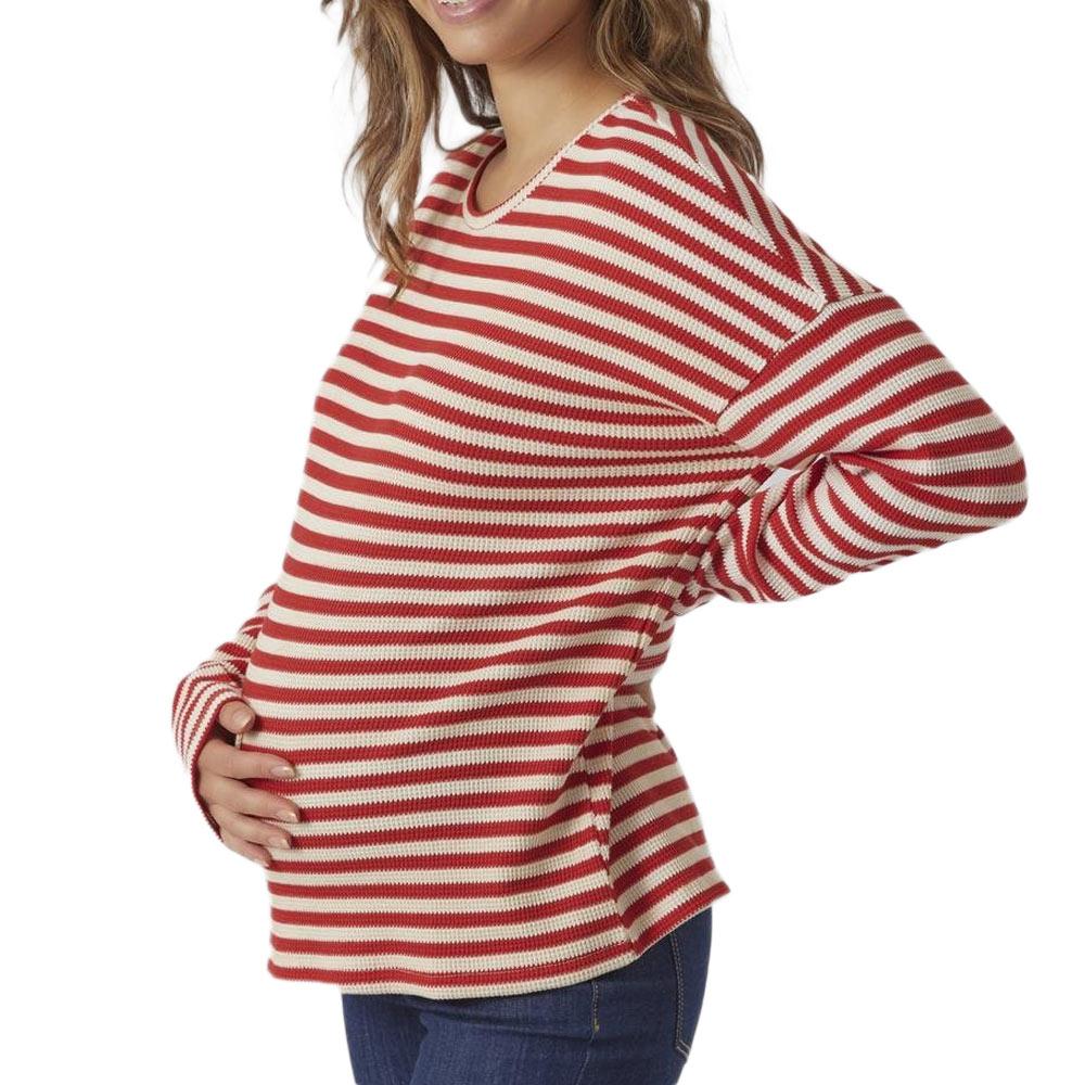 Mamalicious Pull Beige/Rouge Femme Mamalicious 20019268