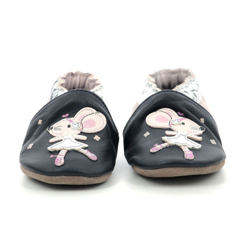 Robeez Robeez Chaussons Dancing Mouse Marine Rose