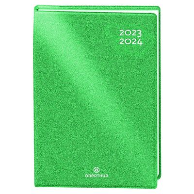 Agenda Gomme Métallisée - 1 jour par page - 12,5 x 17,5 cm - ficus - Oberthur