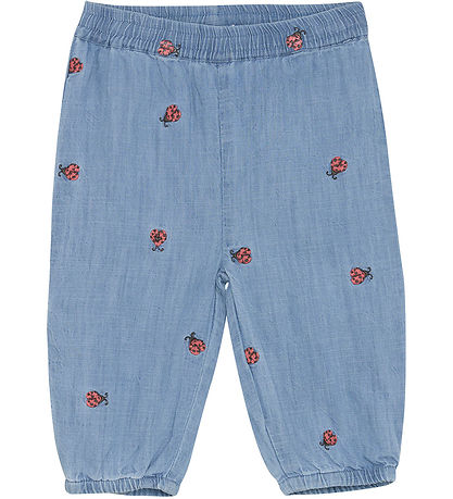 Minymo Hosen - Verwaschener Denim m. Marienkäfer