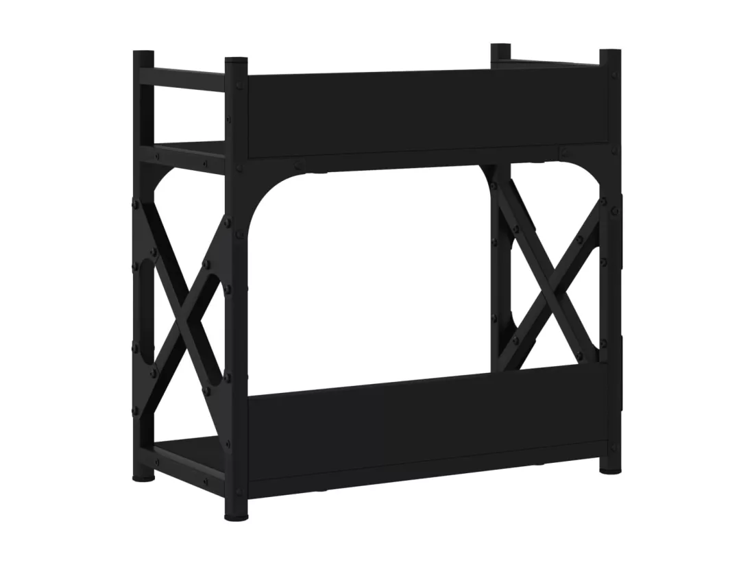 Support d'imprimante 2 niveaux noir 40x20x40 cm