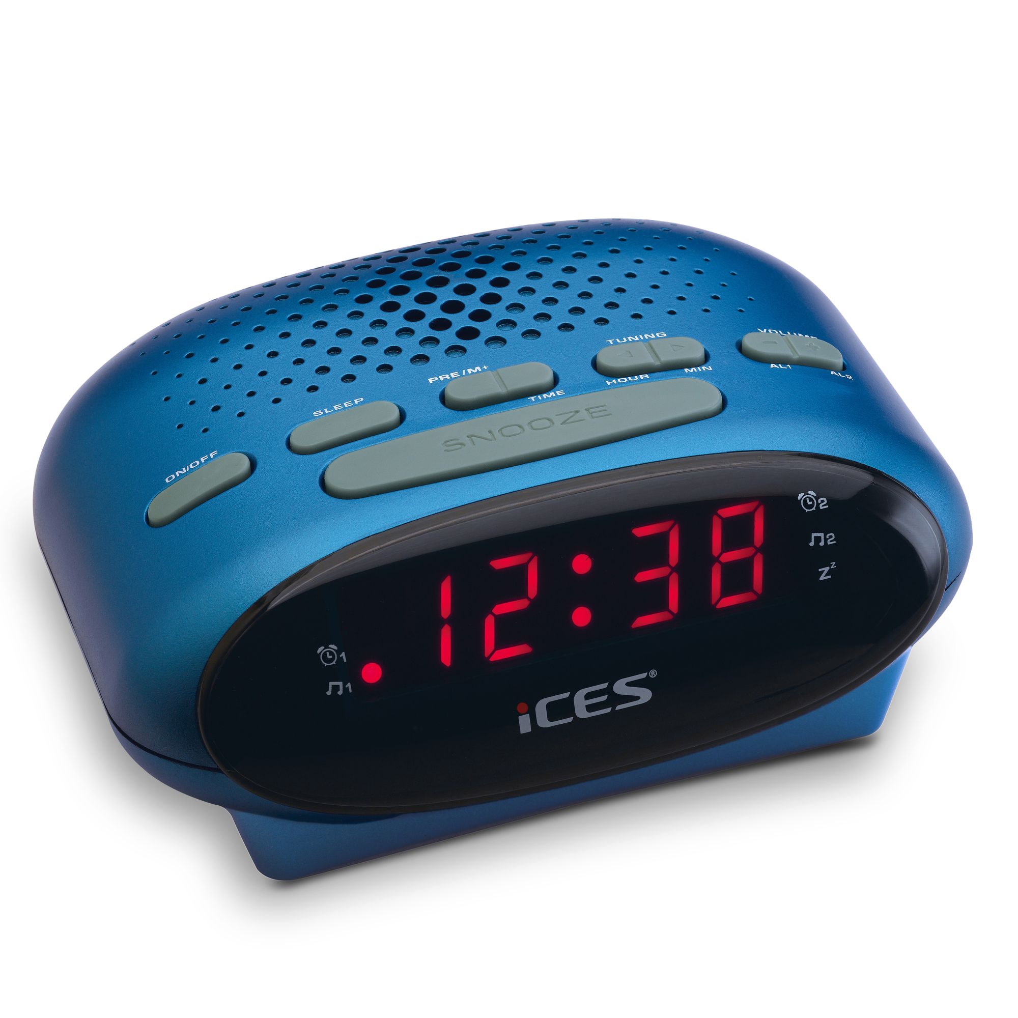 Ices ICR-210 FM wekkerradio - Blue