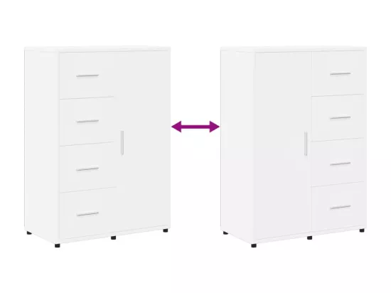 Buffets 2 pcs blanc 60x31x84 cm bois d'ingénierie