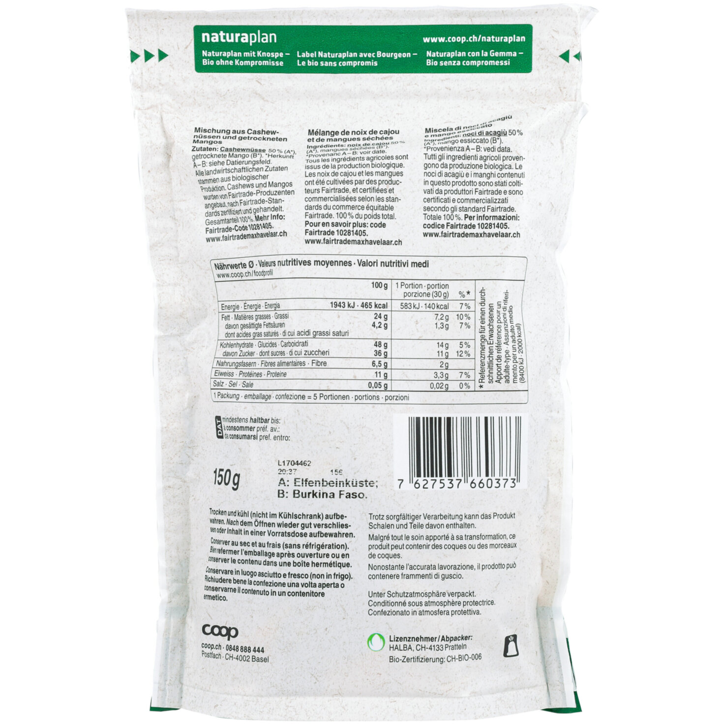 Naturaplan Bio Cashew & Mango
