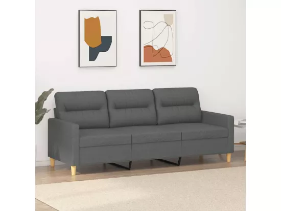 Canapé à 3 places Gris foncé 180 cm Tissu