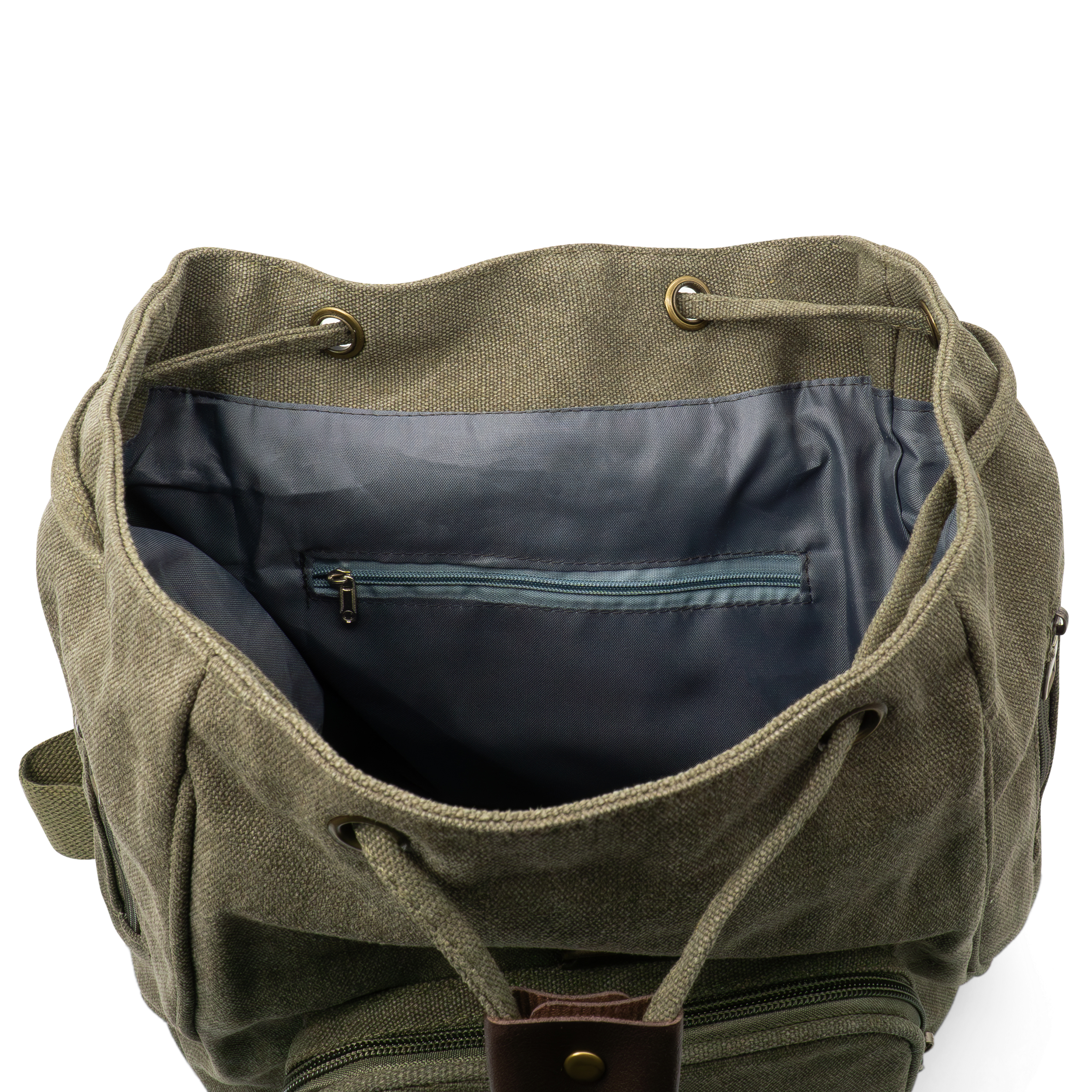 (35x28cm) Leinen Rucksack Fashion Umhänge Schulter Tasche Retro Style - Grün