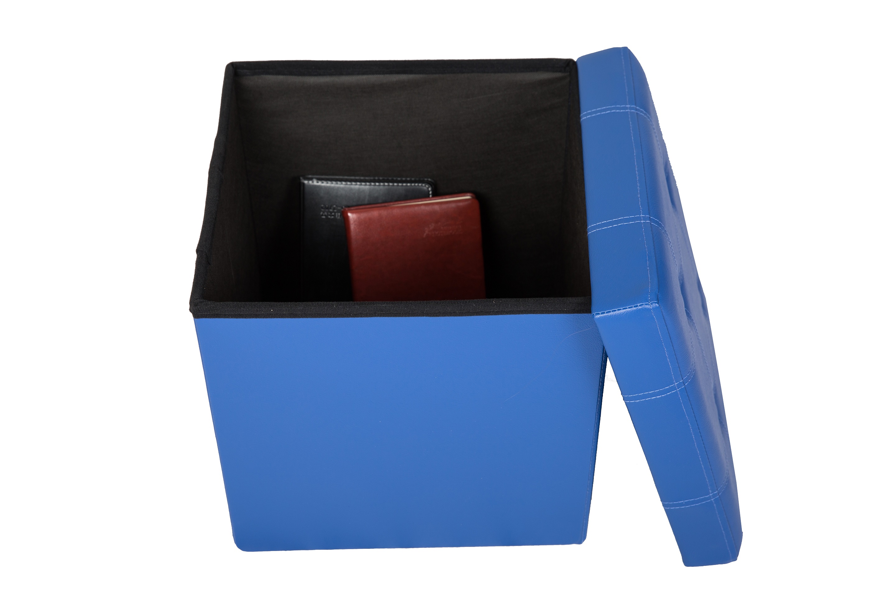Sitzwürfel Leder BEN blau