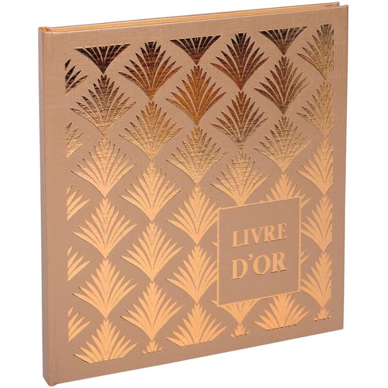 Livre d'or 140 pages tranche or - Format 21x19cm - PALMYRE