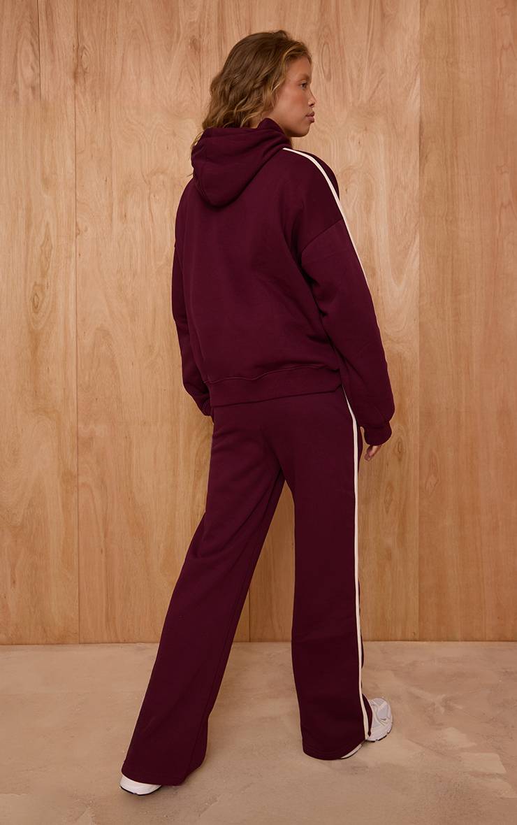 Rouge Vin Jogging Large Imprimé Health Club