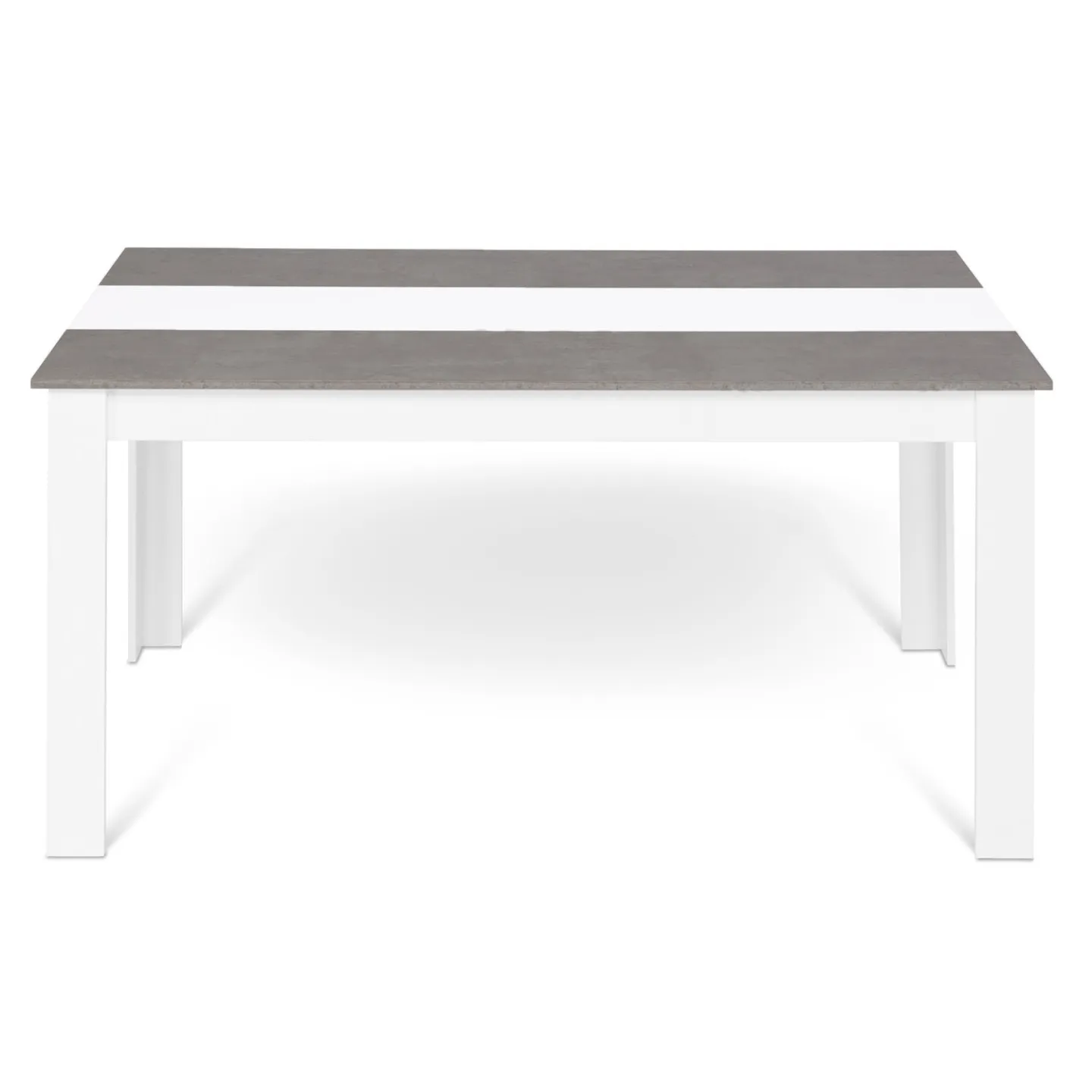 Table à manger rectangle GEORGIA 8 personnes blanche et effet béton 160 x 90 cm