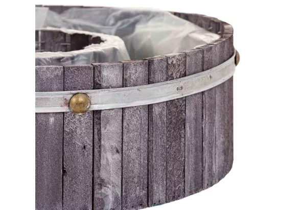 Panier rond en bois gris 40x40x12h