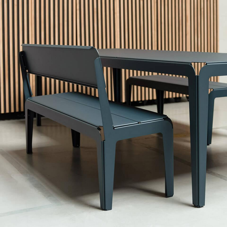 Weltevree Bended tuinbank met rugleuning Agate gray