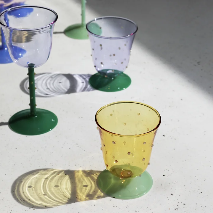 &klevering - Dot Trinkglas 200 ml, lila (2er-Set)